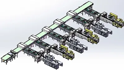 Ligne automatique d’emballage de gaufrettes et de chocolat