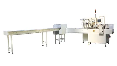 Machine de conditionnement horizontal sans barquette SF-G (conditionnement de biscuits sur chant à double goulotte)